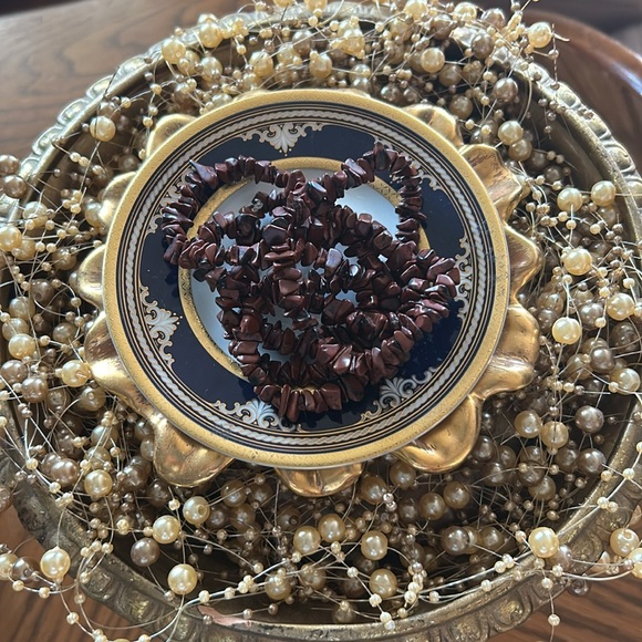 Natural Mahogany Chip Obsidian Bead Necklace - Picture 2 of 5